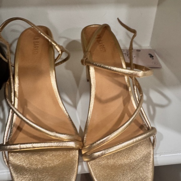Bared Footwear Godwit Gold Leather Strappy Heeled Sandals - Picture 3 of 10
